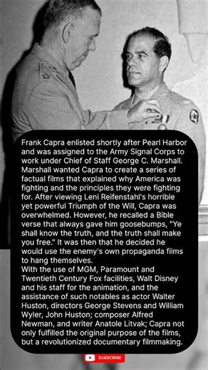 Frank Capra Enlisted Shortly after Pearl Harbor... #ww2 #history #military #frankcapra