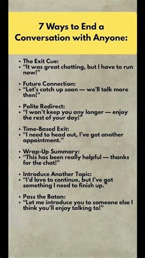 7 Smart Ways to End Any Conversation Without Being Awkward #awkwardconversations #conversations