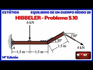 Problem 5.10. Equilibrium of a Rigid Body. Statics Hibbeler 14 👇📚🆓