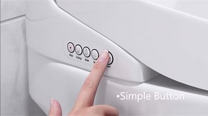 Smart Toilet, Heated Toilet Seat with Nightlight, One Piece Toilet for Bathroom, Tankless Toilets for Bathroom with Foot Sensor, LED Display, Warm Water and Dry, Remote Control