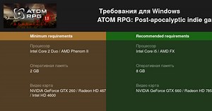 Системные требования ATOM RPG: Post-apocalyptic indie game — Пойдет ли у тебя игра? — Проверь свой ПК!