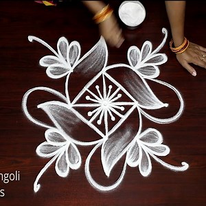1.1M views · 3.4K reactions | How to a simple 5 dots rangoli kolam designs step by step tutorial #easyrangolisuneetha #rangoli #kolam #muggulu #rangolidesigns #design #rangolihomes | Easy rangoli designs | Facebook