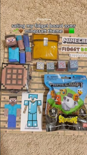 rating my minecraft fidget board asmr🟫🟩#minecraft#fidget#craft #diy#fidgetboardasmr#fyp#papercraft