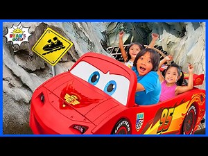 Ryan riding Cars at Disney World with family! - Videos For Kids