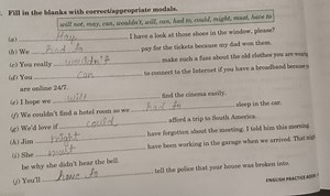 Fill in the blanks with correct/appropriate modals.(a) __ I h... | Filo