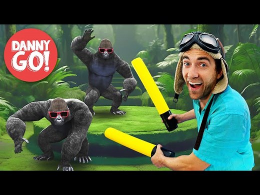 "Gorilla Smash!" Drum-Along Dance 🦍🥁 Brain Break | Danny Go! Songs for Kids - Videos For Kids