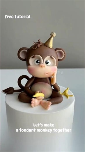 How to Make an Adorable Fondant Monkey 🐵✨ | Easy Cake Topper Tutorial #fondanttoppers