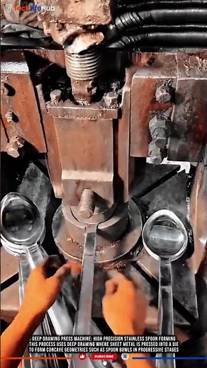 Innovation Deep Drawing Press Machine: High Precision Stainless Spoon Forming #tech