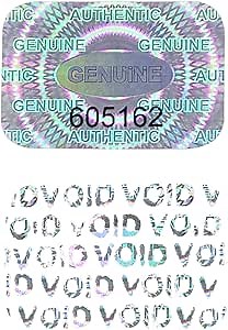 120 pcs Security Hologram Stickers, Void Tamper Proof Sticker, Warranty Tamper Evident Labels, Unique Sequential Serial Numbering (WZRYSEAL 0.95 Inch X 0.65 Inch)