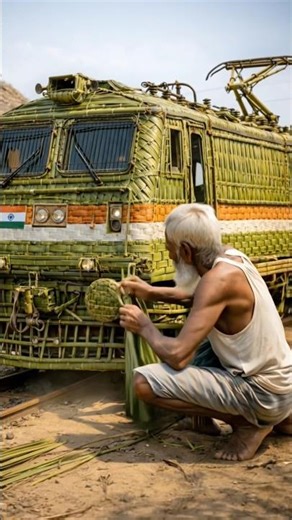 He Built a Train from LEAVES?! 😳🚆 You Won’t Believe This! #indianrailwaysshorts #train