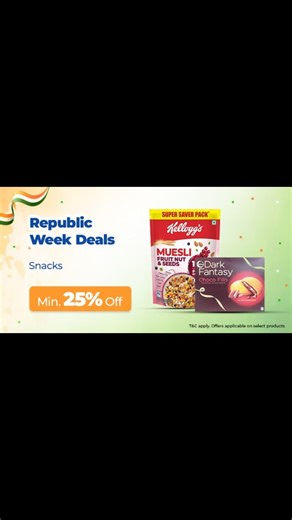 Dmart Ready on Instagram: "Min. 25% discount - biscuits, chips, namkeen, sauces & more | Republic Week Deals #dmartready #discount #dealoftheday #homedeliveryservice #pickup"