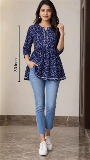 Short kurti perfect fitting me kaise banaye 😍#shortfeed
