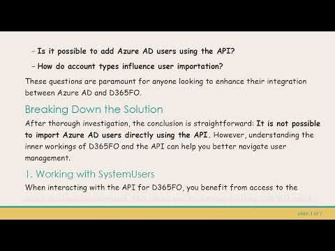 How to Import Azure AD Users into D365FO: An API Guide