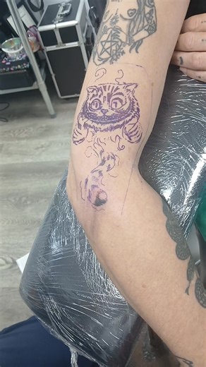 The Mad Tatter had Maureen in for this awesome Cheshire Cat today !! #tattoo #tattooartist | The Mad Tatter