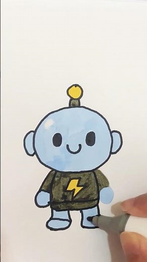 How to draw easy robot #drawing