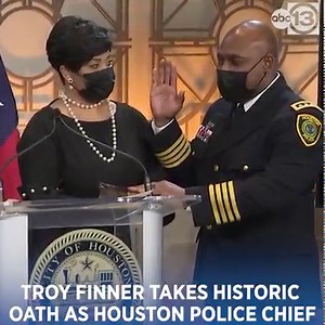 From executive assistant chief to police chief: Troy Finner was sworn in today as the city's top cop with multiple generations of his family looking on and his son pinning the badge on him. https://abc13.com/10487090/ | ABC13 Houston