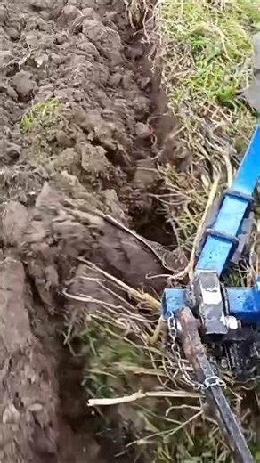 Plowing a field with a 15 hp tractor. Rural everyday life.