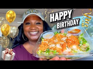IT'S MY BABY'S BIRTHDAY !! HOT HONEY CHICKEN SALAD MUKBANG