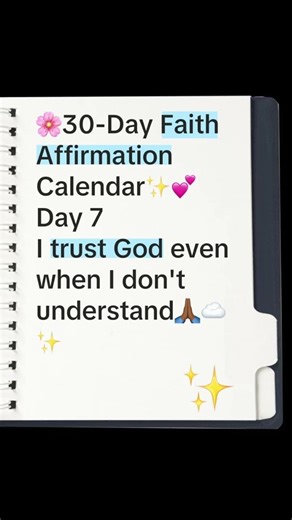 Day 7 of the 30-Day Faith Affirmation Calendar Keep believing, keep praying, and keep moving. #god