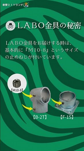 【単管パイプ工作】１種類だけ、止めねじの長さが違う理由、知ってますか？LABO金具の秘密