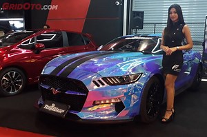 Ford Mustang Full Body Wrapping Teck Wrap Warna Biru Menyala - Gridoto