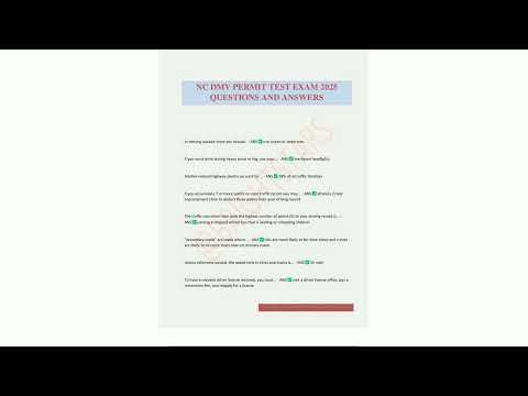 NC DMV PERMIT TEST EXAM 2025 QUESTIONS AND ANSWERS6