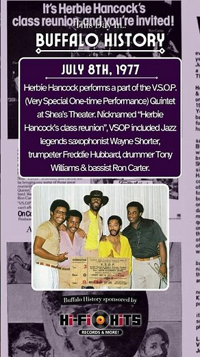 #OnThisDay In 1977, Herbie Hancock performs VSOP at Shea's