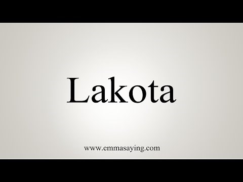 How To Say Lakota