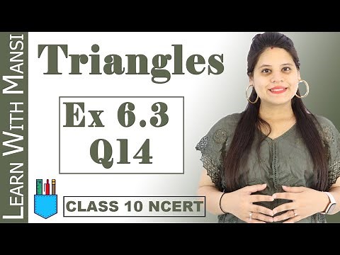Class 10 Maths | Chapter 6 | Exercise 6.3 Q14 | Triangles | NCERT