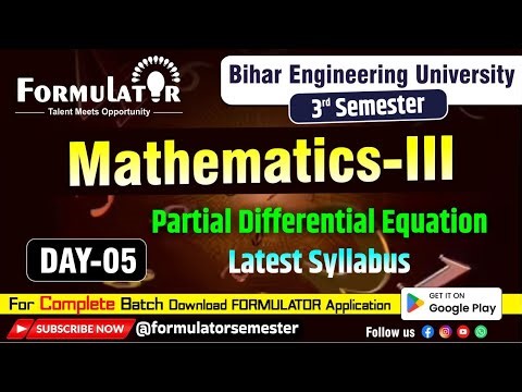 Day-05 Mathematics-III PDE Lecture | BEU 3rd Sem | New Syllabus