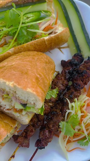 Authentic Cambodian Beef Stick Sandwich Recipe