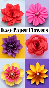 6 Easy Paper Flowers | Flower Making | DIY #diy #paperflowers #papercrafts #craftideas #flowermaking | D.I.Yay