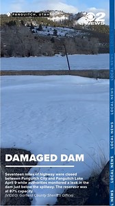 17 miles of highway were closed between Panguitch City and Panguitch Lake April 9 while authorities monitored a leak in the dam just below the spillway. The reservoir was at 87% capacity. MORE: https://bit.ly/4cTLvaz (Video: Garfield County Sheriff's Office) | KUTV 2News