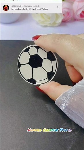 Easy Handmade Football Sticker ✂️✨⚽ #shortvideo #stickerart