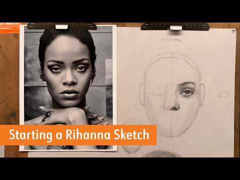 How to Start a Pencil Drawing of Rihanna