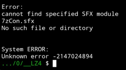 【教程/Termux】未找到指定SFX自解压模块：使用7z命令行打包exe自解压程序时，报错"cannot find specified SFX module"