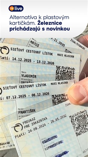 tvnoviny.sk on Instagram: "Alternatíva k plastovým kartičkám. Železničná spoločnosť zavádza digitálny zľavový preukaz. Cestujúci si ho už nebudú musieť ísť vybavovať osobne. Stačí si ho vytvoriť cez mobilnú aplikáciu. 🎤 @rene_medzihradsky Viac na tvnoviny.sk 👈 #tvnoviny #tvmarkiza #vlaky #novinka #karticky"