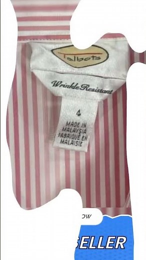 Talbots Wrinkle Resistant Pink Stripe Button Down Blouse Women’s Size 4