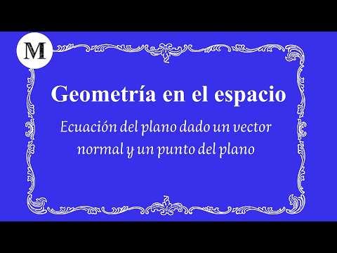 Ecuación del plano dado vector normal y punto del plano