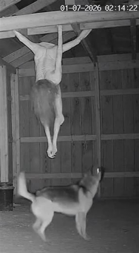 Creepy Creature Hanging From Shed Ceiling | Night Farm CCTV (AI Generated) ⚠️ This video is fictional and AI generated. This is a short cinematic horror scene created for entertainment purposes only. All characters, creatures, and events shown in this video are NOT real. No animals or people were harmed. This content is purely fictional storytelling. #AIHorror #FictionalHorror #cinematichorror