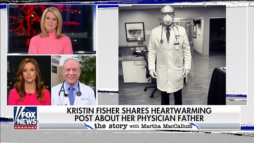 "I had been talking to [my father] on the phone almost daily about the virus, but there was something seeing him in the mask and the gloves that just really hit me, and I got really scared for my dad." Fox News correspondent Kristin Fisher and her father, Dr. William Fisher, joined "The Story with Martha MacCallum" Wednesday evening to discuss what it's like to work in an emergency room or have a loved one on the front lines during the coronavirus pandemic. https://fxn.ws/2Uo38YG | Fox News