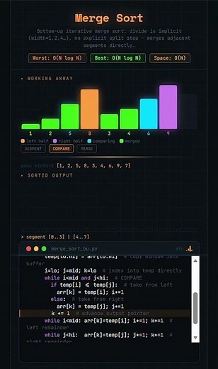 Merge Sort #programmingfundamentals #python #programming #satisfying #coding ‪@ilovealgorithms‬