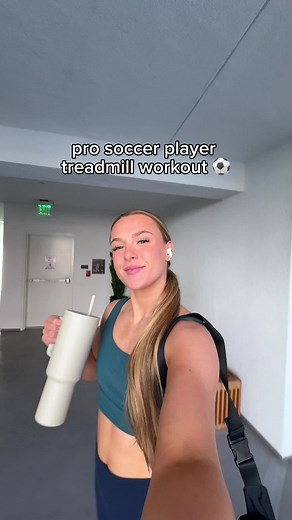 Female Soccer Player Treadmill Interval Training Workout