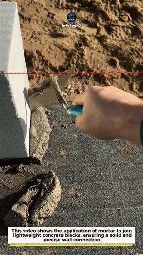 AAC Block Mortar Application Technique #construction #masonry #buildingtips