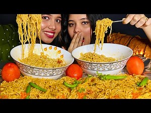 8 Packs Spicy Maggie challenge🍜Noodles Challenge Maggi eating HUSNA VS AMBRIN WHO WINS