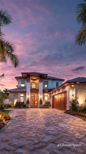 Stunning Modern Florida Home with Lush Green Lawn & Elegant Paver Driveway #shorts