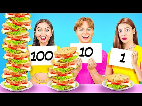 EXTREME 100 LAYERS CHALLENGE || 1000 Layers of Makeup, Food, Tattoos by 123GO! CHALLENGE