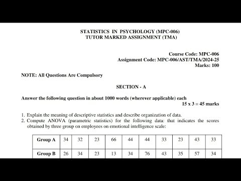 MPC-006 MAPC 1st Year Solved Assignment 2025 | IGNOU MAPC Complete Assignment Solution 2k25 Video