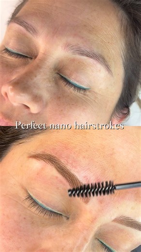 Microblading | Nanoblading | Online course on Instagram: "You have brows… but not the perfect ones. 😌 Your hairs are there — just growing a bit uneven, a little too thin, or with no clear shape. That’s where Nano Strokes come in ✨ We can refine and recreate your ideal brow shape — soft, natural, perfectly balanced. No harsh lines. No “tattoo look.” Just effortlessly beautiful brows that enhance your real features 🤍"