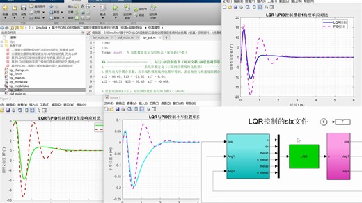 系列(一)基于PID与LQR控制的二级倒立摆稳定系统对比仿真（仿真 说明资料）